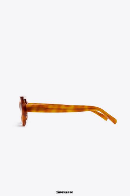 Zara accessoires P66V1436 Hommes lunettes de soleil carrées premium caramel