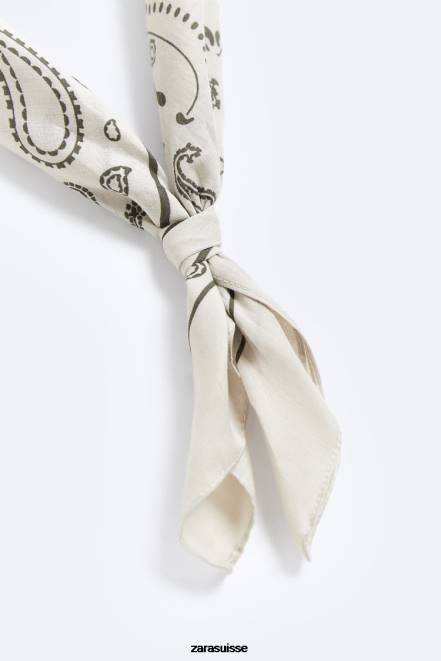Zara accessoires P66V1394 Hommes bandana à imprimé cachemire gris