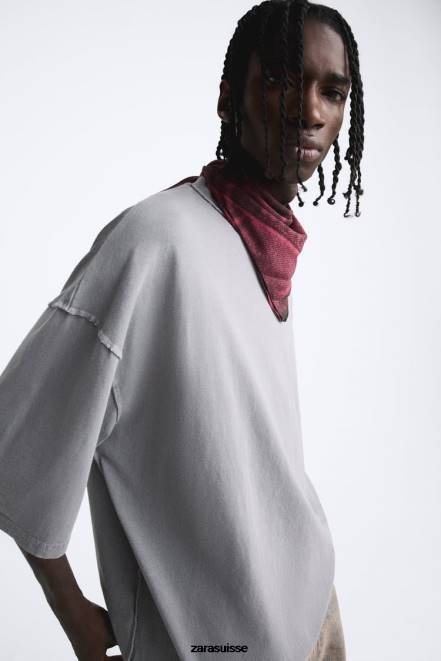 Zara accessoires P66V1397 Hommes bandana imprimé effet denim fuchsia