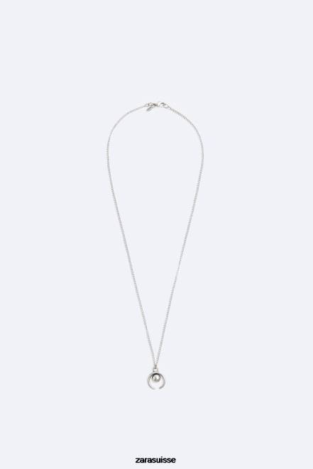 Zara accessoires P66V1496 Hommes chaîne de charme argent