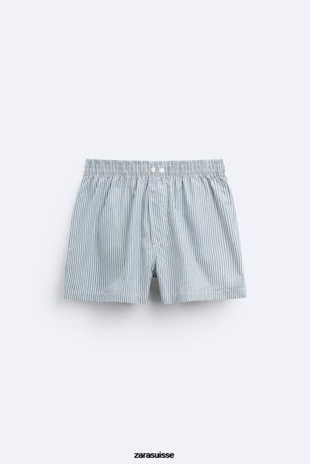 Zara accessoires P66V1414 Hommes Lot de 2 boxers en popeline rayée divers