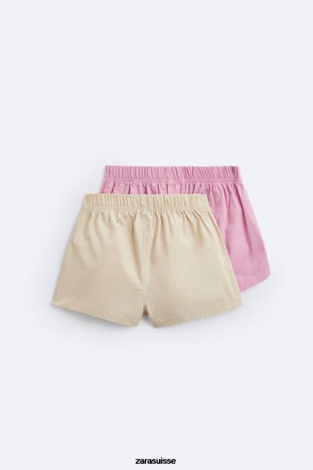 Zara accessoires P66V1419 Hommes Lot de 2 boxers courts en popeline divers