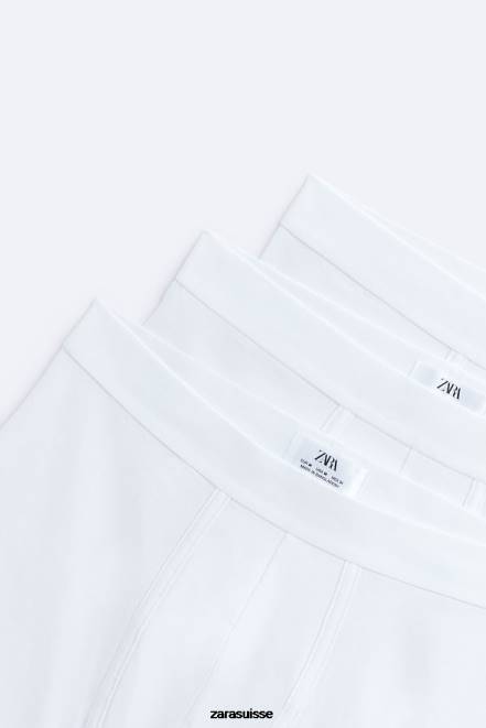 Zara accessoires P66V1421 Hommes Pack de 3 boxers basiques blanc