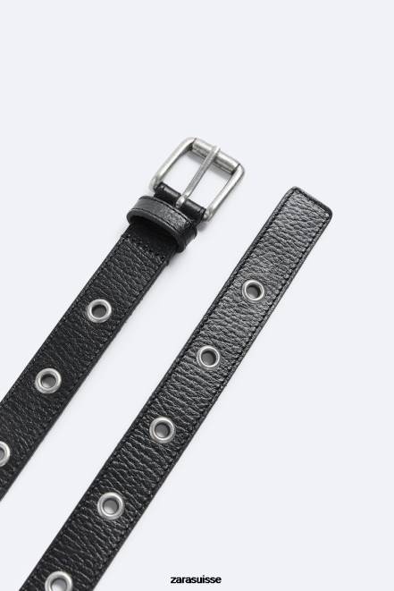 Zara accessoires P66V1462 Hommes ceinture en cuir noir