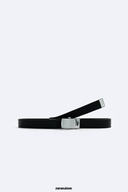 Zara accessoires P66V1465 Hommes ceinture en cuir noir