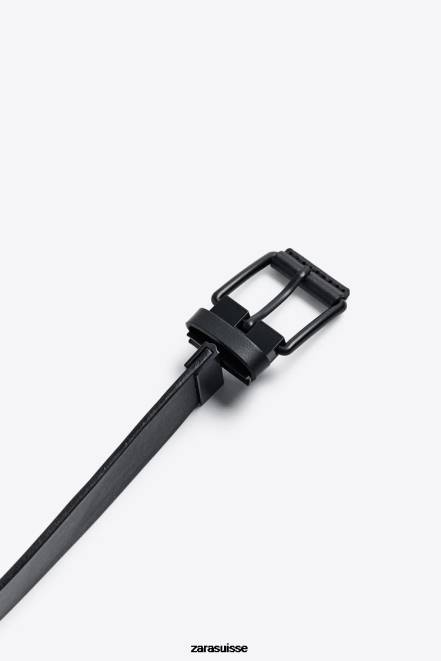 Zara accessoires P66V1475 Hommes ceinture réversible en cuir noir
