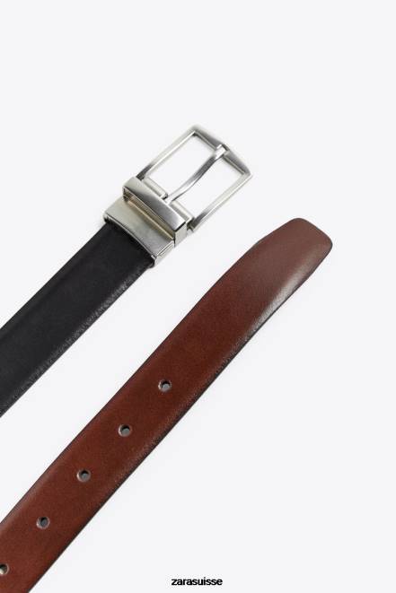 Zara accessoires P66V1478 Hommes ceinture réversible cuir