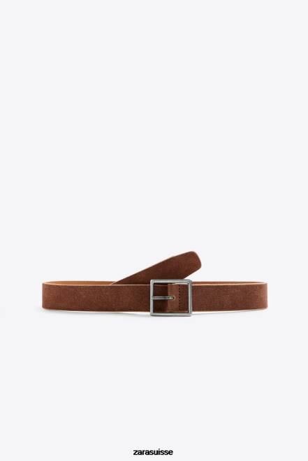 Zara accessoires P66V1479 Hommes ceinture réversible en cuir beige clair