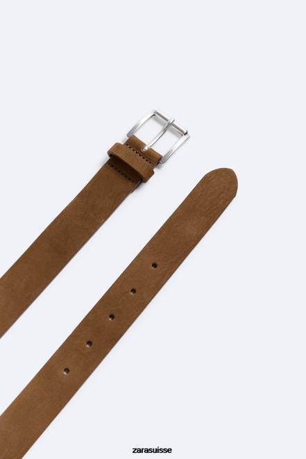 Zara accessoires P66V1480 Hommes ceinture en cuir le tabac