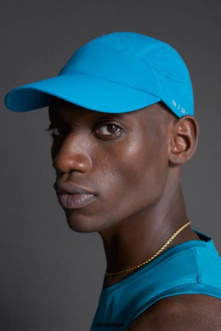 Zara accessoires P66V1404 Hommes casquette de course technique bleu