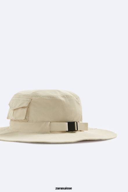 Zara accessoires P66V1438 Hommes chapeau utilitaire vanille
