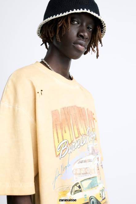 Zara accessoires P66V1439 Hommes chapeau en crochet contrasté noir