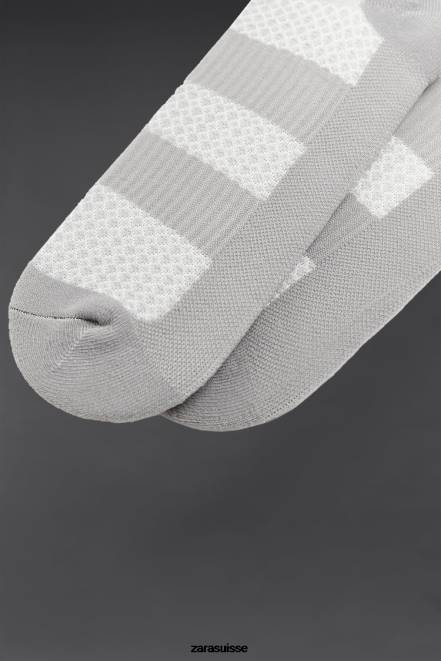 Zara accessoires P66V1411 Hommes Lot de 2 chaussettes de sport gris