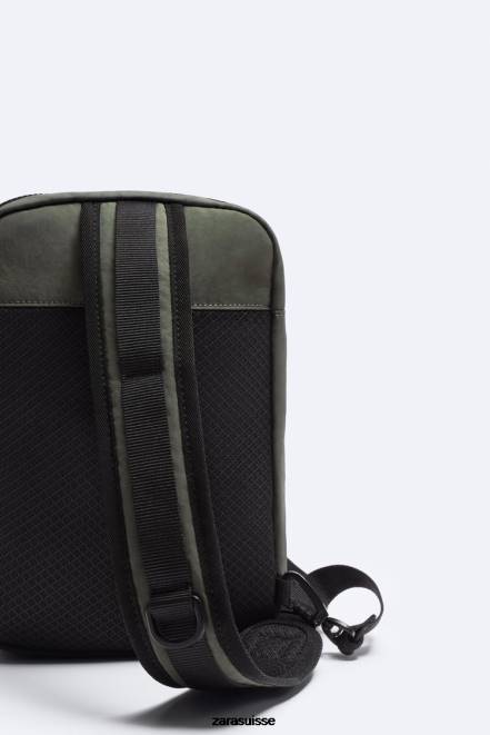 Zara accessoires P66V1285 Hommes sac à bandoulière technique vert kaki