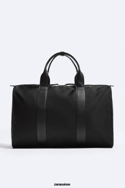 Zara accessoires P66V1289 Hommes sac de sport en tissu noir