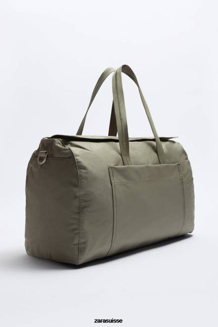 Zara accessoires P66V1290 Hommes sac de sport en toile vert kaki