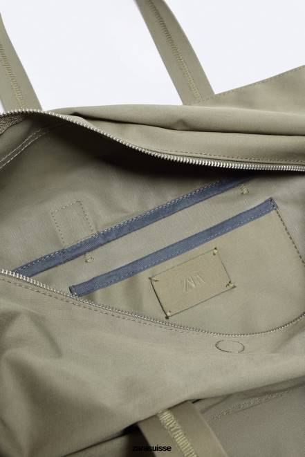 Zara accessoires P66V1290 Hommes sac de sport en toile vert kaki