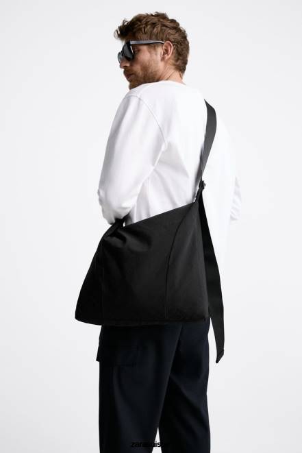 Zara accessoires P66V1292 Hommes sac à bandoulière souple XL noir