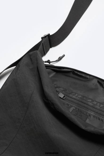Zara accessoires P66V1292 Hommes sac à bandoulière souple XL noir