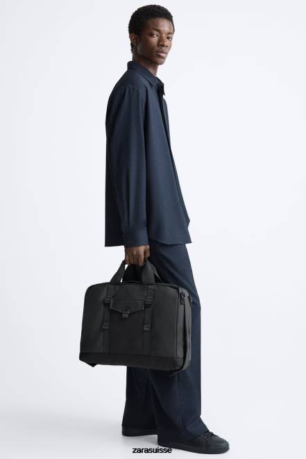 Zara accessoires P66V1297 Hommes mallette multifonctionnelle caoutchoutée noir
