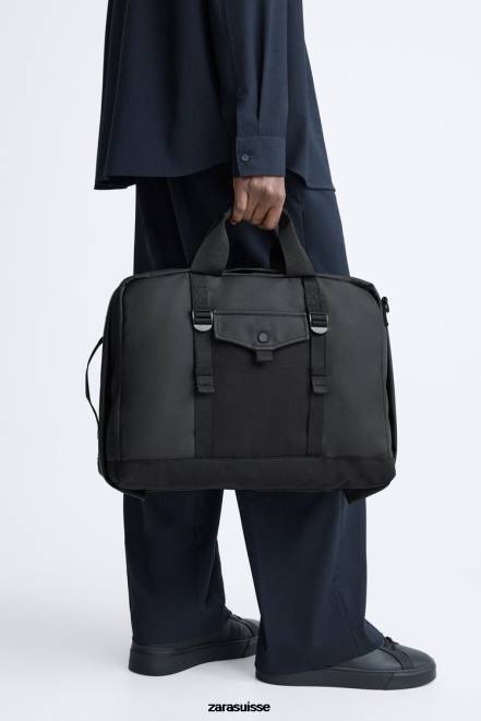 Zara accessoires P66V1297 Hommes mallette multifonctionnelle caoutchoutée noir