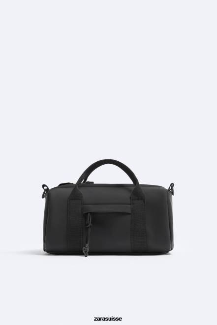 Zara accessoires P66V1298 Hommes mini sac de sport caoutchouté noir