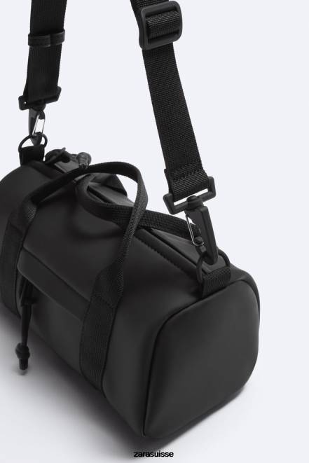 Zara accessoires P66V1298 Hommes mini sac de sport caoutchouté noir