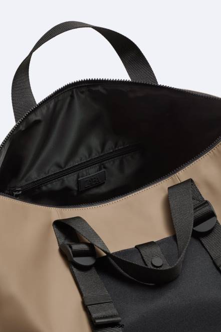 Zara accessoires P66V1299 Hommes sac de sport caoutchouté brun sable