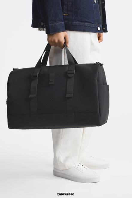 Zara accessoires P66V1300 Hommes sac de sport caoutchouté noir