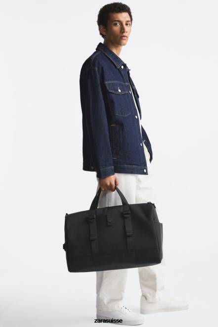 Zara accessoires P66V1300 Hommes sac de sport caoutchouté noir