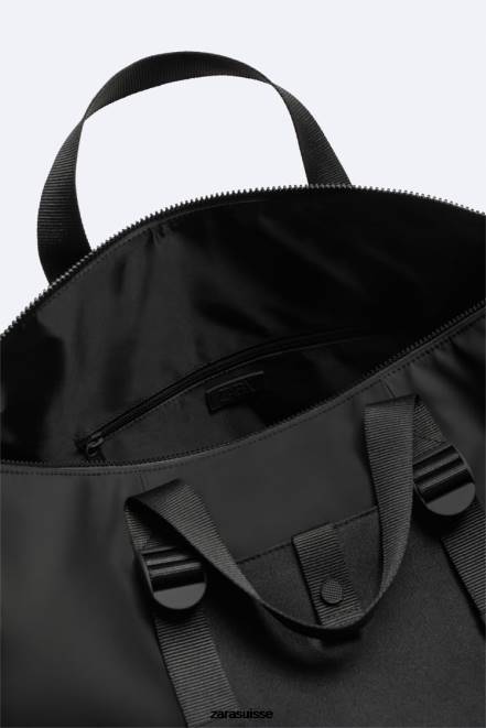 Zara accessoires P66V1300 Hommes sac de sport caoutchouté noir