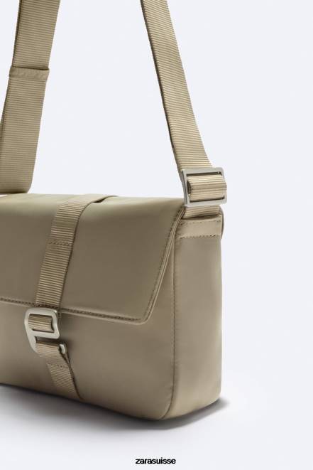 Zara accessoires P66V1301 Hommes sac à bandoulière en nylon blanc d'os