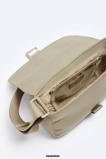 Zara accessoires P66V1301 Hommes sac à bandoulière en nylon blanc d'os