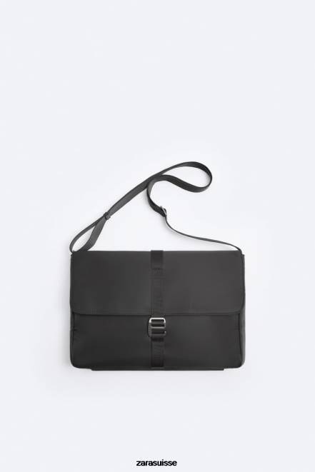 Zara accessoires P66V1303 Hommes sac messager en nylon noir