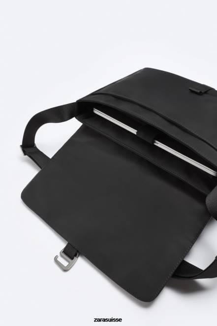 Zara accessoires P66V1303 Hommes sac messager en nylon noir