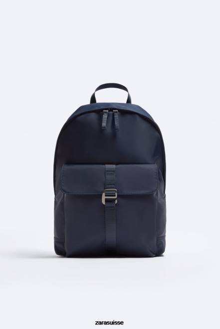 Zara accessoires P66V1304 Hommes sac à dos en nylon bleu
