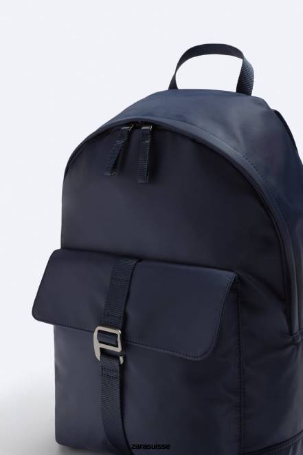 Zara accessoires P66V1304 Hommes sac à dos en nylon bleu