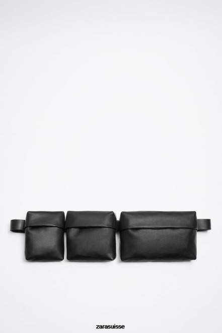 Zara accessoires P66V1308 Hommes sac à bandoulière multipoches noir