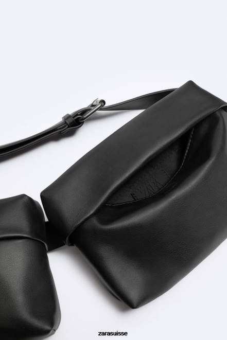 Zara accessoires P66V1308 Hommes sac à bandoulière multipoches noir