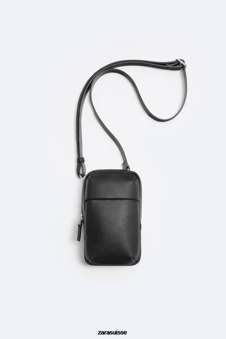 Zara accessoires P66V1309 Hommes pochette souple pour téléphone noir