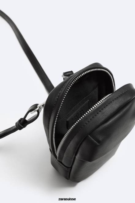 Zara accessoires P66V1309 Hommes pochette souple pour téléphone noir
