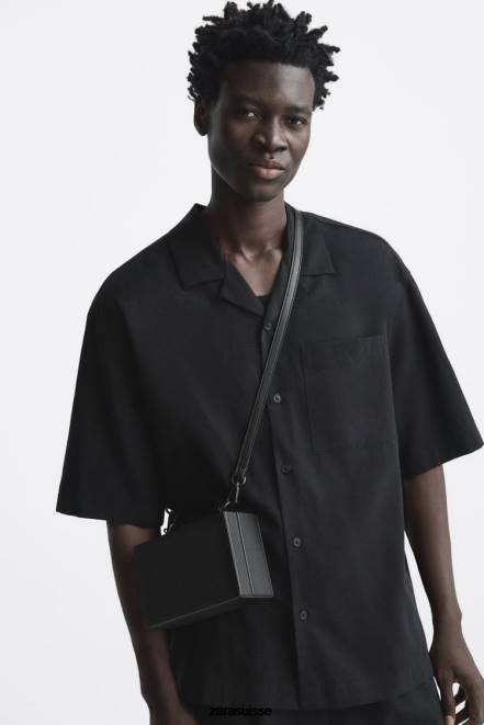 Zara accessoires P66V1311 Hommes sac à bandoulière à boîte rigide noir