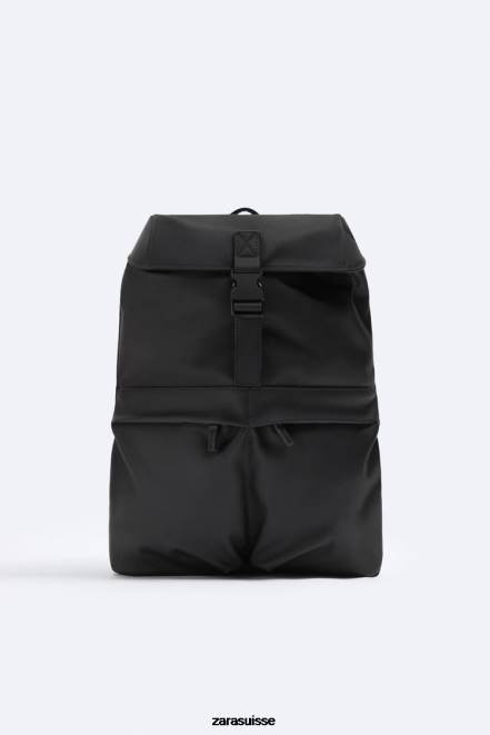 Zara accessoires P66V1316 Hommes sac à dos explorateur caoutchouté noir