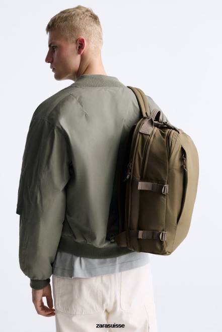 Zara accessoires P66V1317 Hommes sac à dos multipoches brun sable