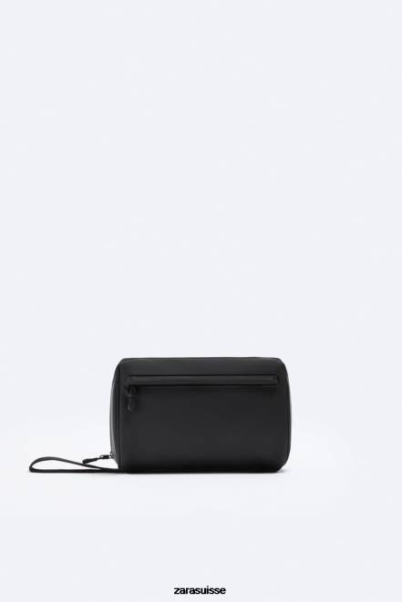 Zara accessoires P66V1323 Hommes trousse de toilette caoutchoutée noir