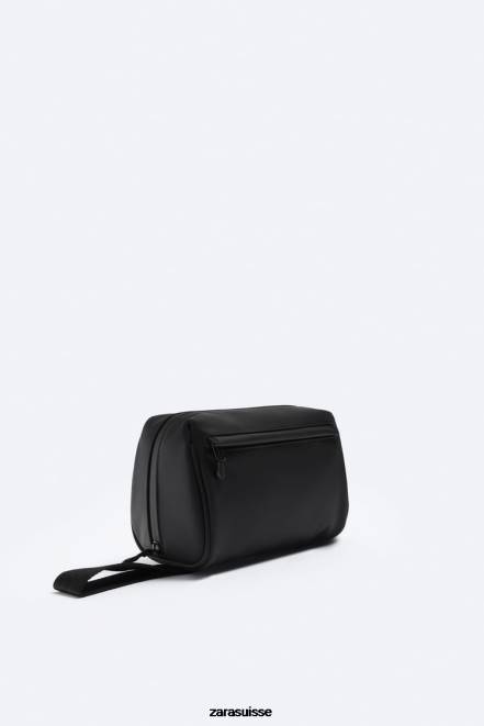 Zara accessoires P66V1323 Hommes trousse de toilette caoutchoutée noir