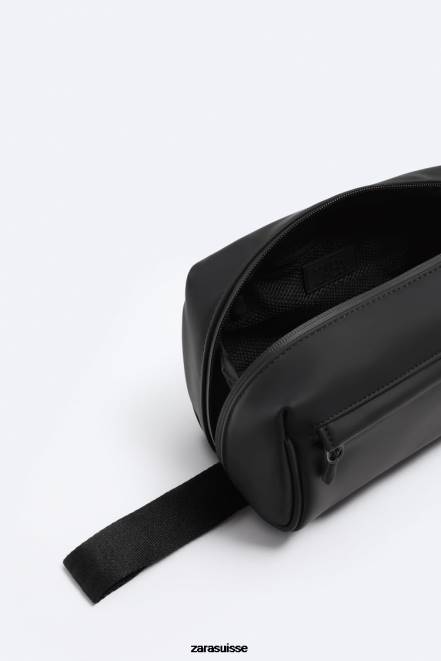Zara accessoires P66V1323 Hommes trousse de toilette caoutchoutée noir