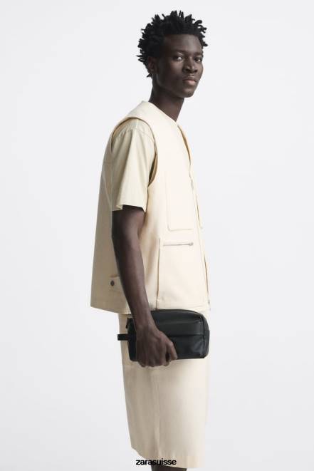 Zara accessoires P66V1324 Hommes trousse de toilette texturée noir