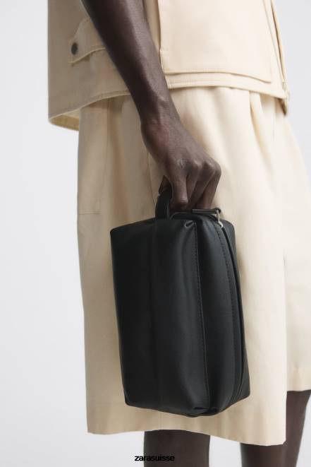 Zara accessoires P66V1324 Hommes trousse de toilette texturée noir