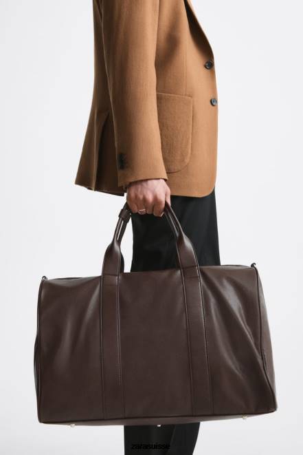 Zara accessoires P66V1326 Hommes sac de sport souple brun